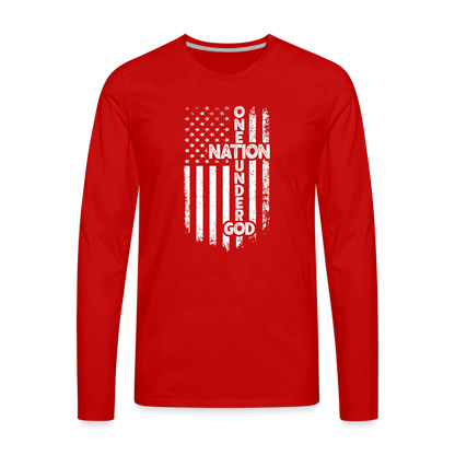 One Nation Under God Men's Premium Long Sleeve T-Shirt - red