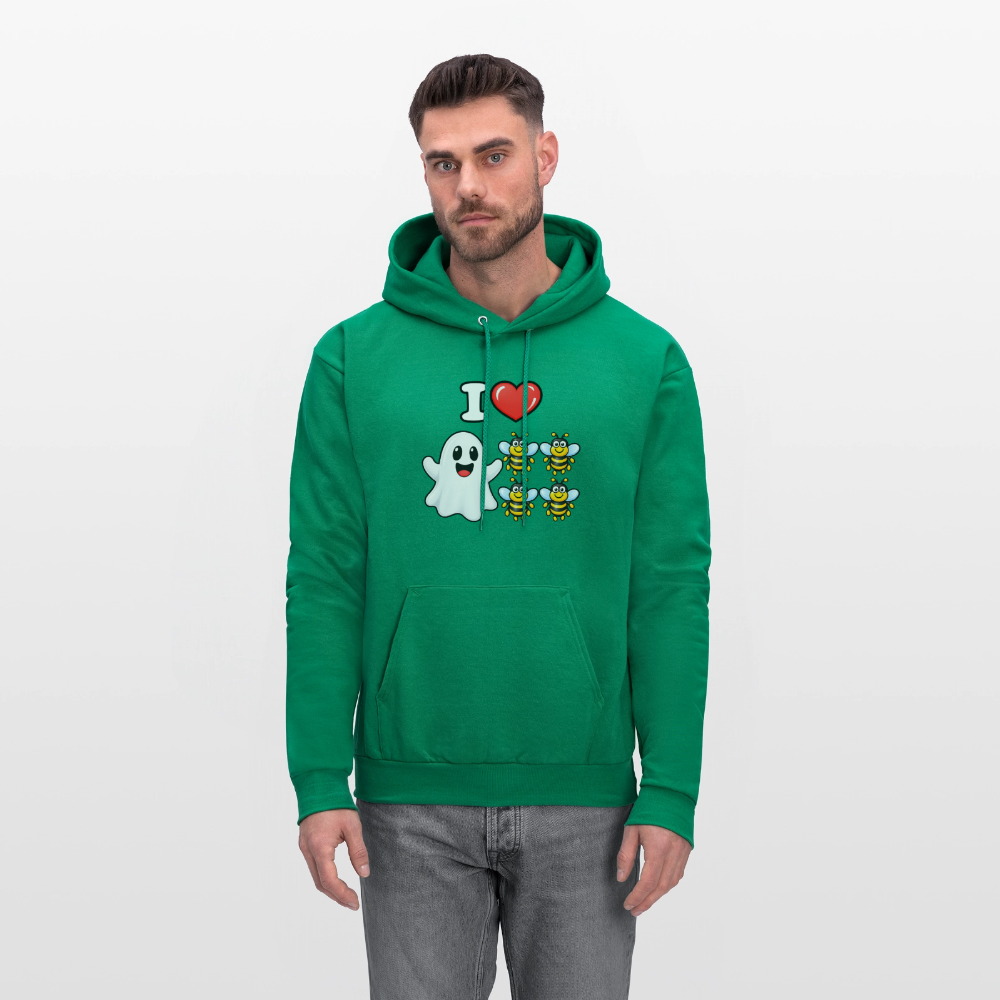 I Heart Boo Bees Hoodie – Funny Halloween Adult Humor - kelly green