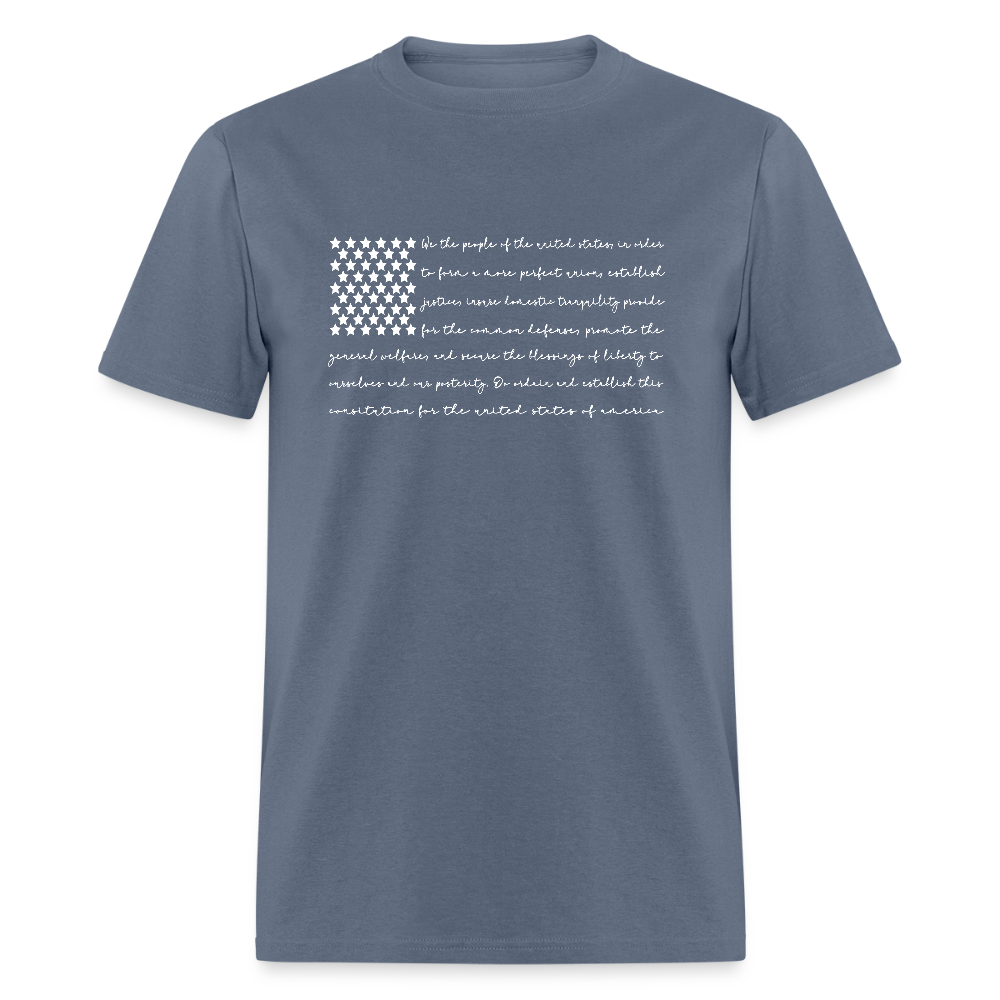 American Flag We The People Constitution T-Shirt – Freedom in Every Line Color: denim