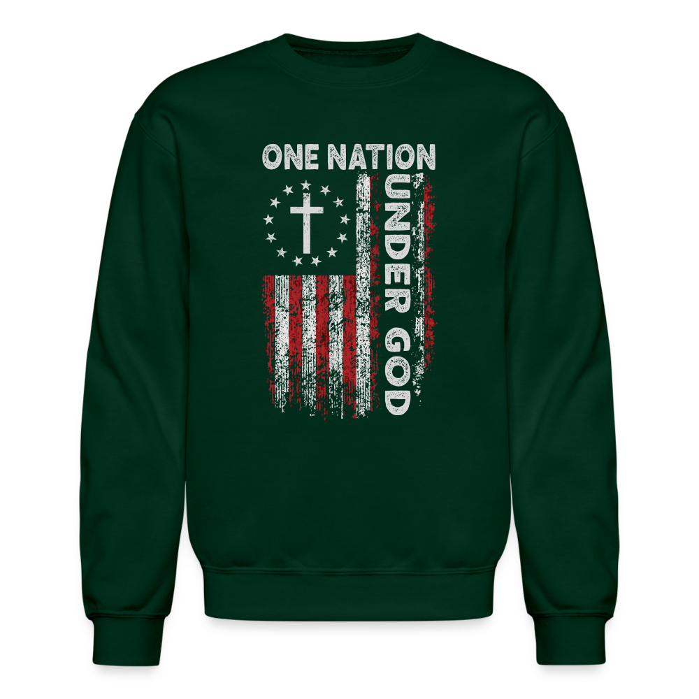 One Nation Under God Sweatshirt - forest green