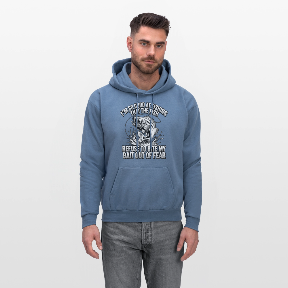 I’m So Good at Fishing the Fish Refuse to Bite Hoodie Color: Denim Blue