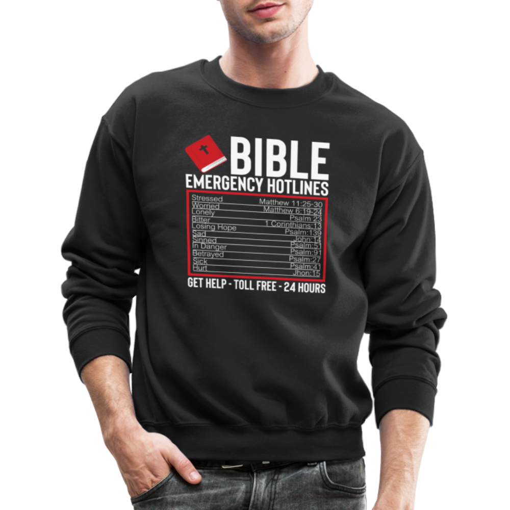 Bible Emergency Hotline (Scriptures) Sweatshirt - black