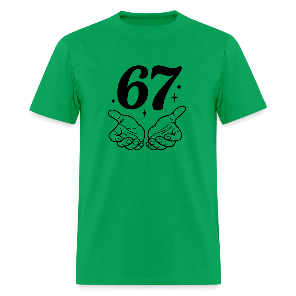 Six Seven 67 Hand Gesture T-Shirt Color: bright green