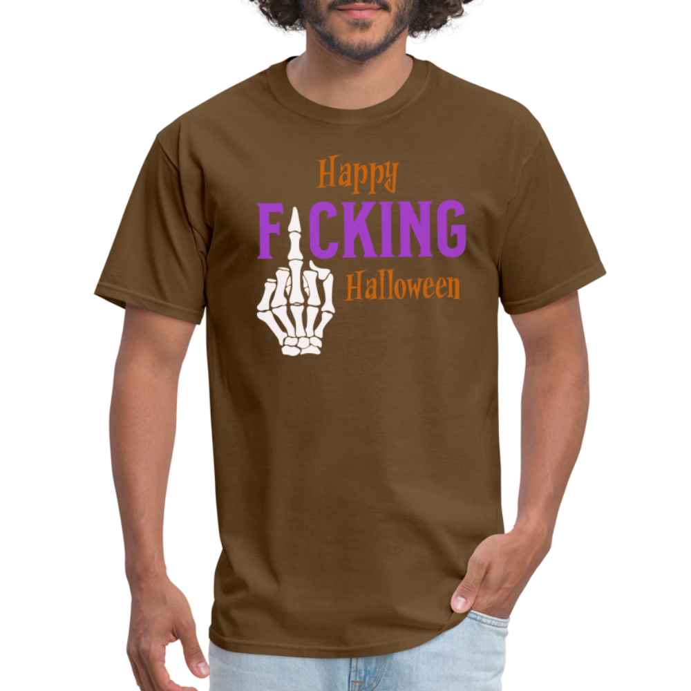 Happy Fcking Halloween T-Shirt - brown