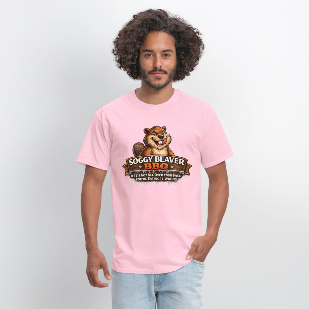 Soggy Beaver BBQ Funny Graphic T-Shirt Color: Rock