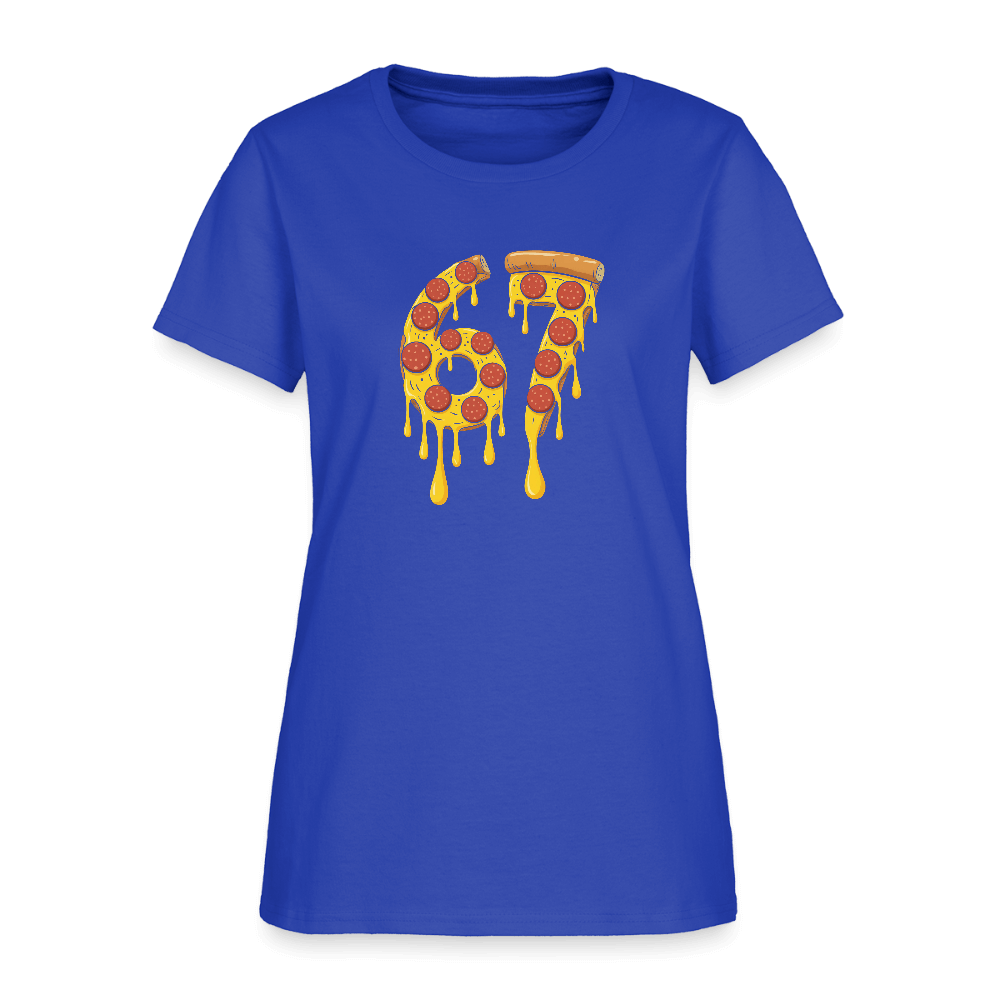 Six Seven 67 Pizza Women's T-Shirt Color: royal blue