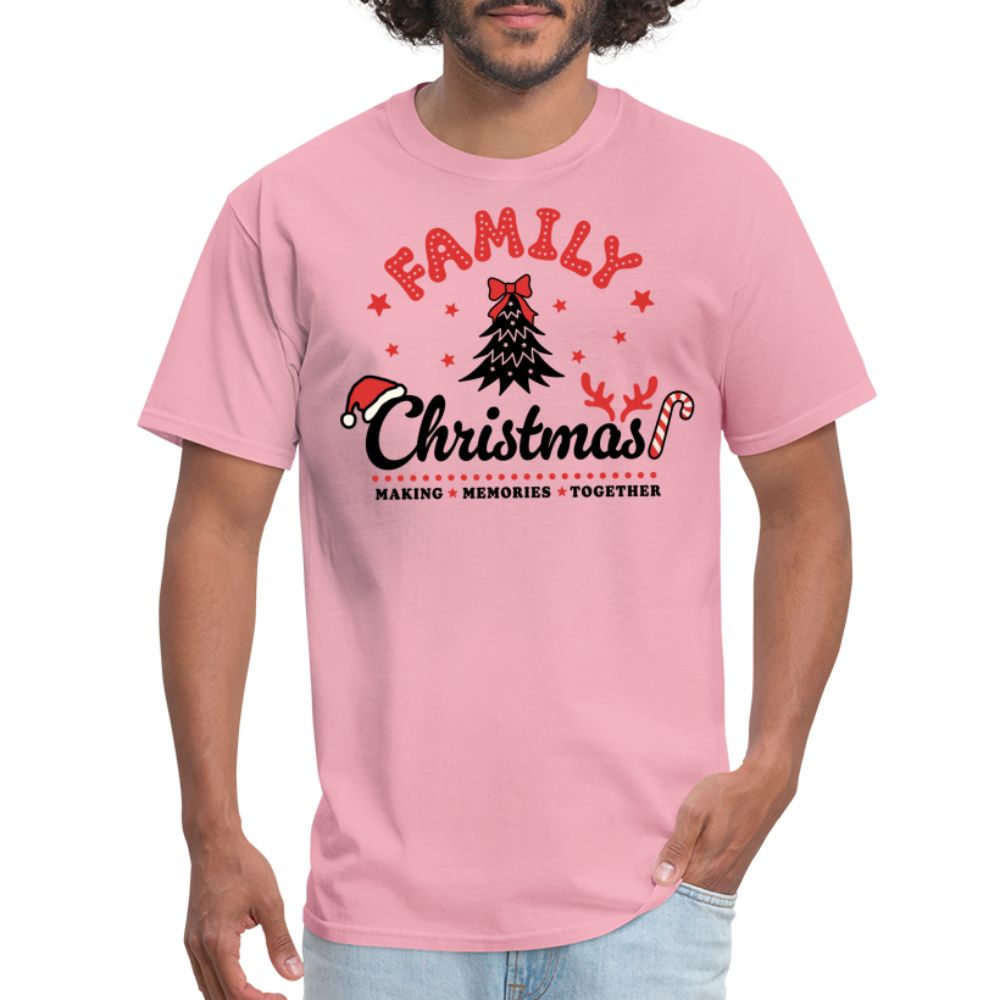 Family Christmas Making Memories Together T-Shirt - pink
