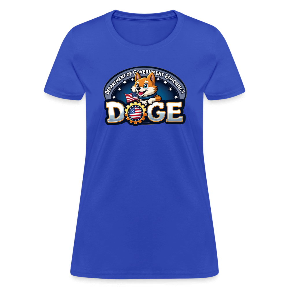 DOGE Logo (Dept of Government Efficiency) Women's Contoured T-Shirt - royal blue