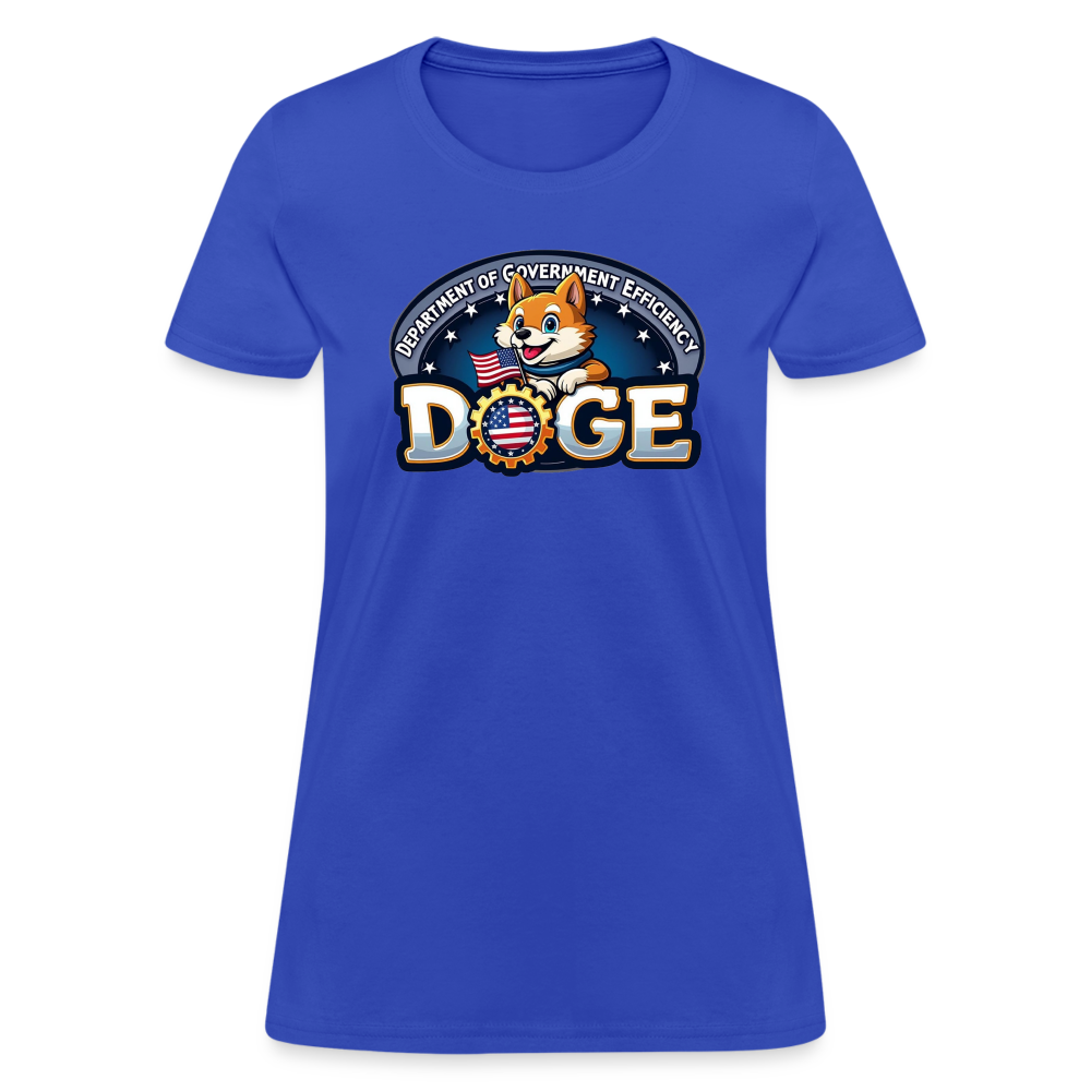 DOGE Logo (Dept of Government Efficiency) Women's Contoured T-Shirt - royal blue