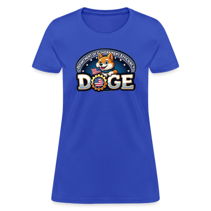 DOGE Logo (Dept of Government Efficiency) Women's Contoured T-Shirt - royal blue