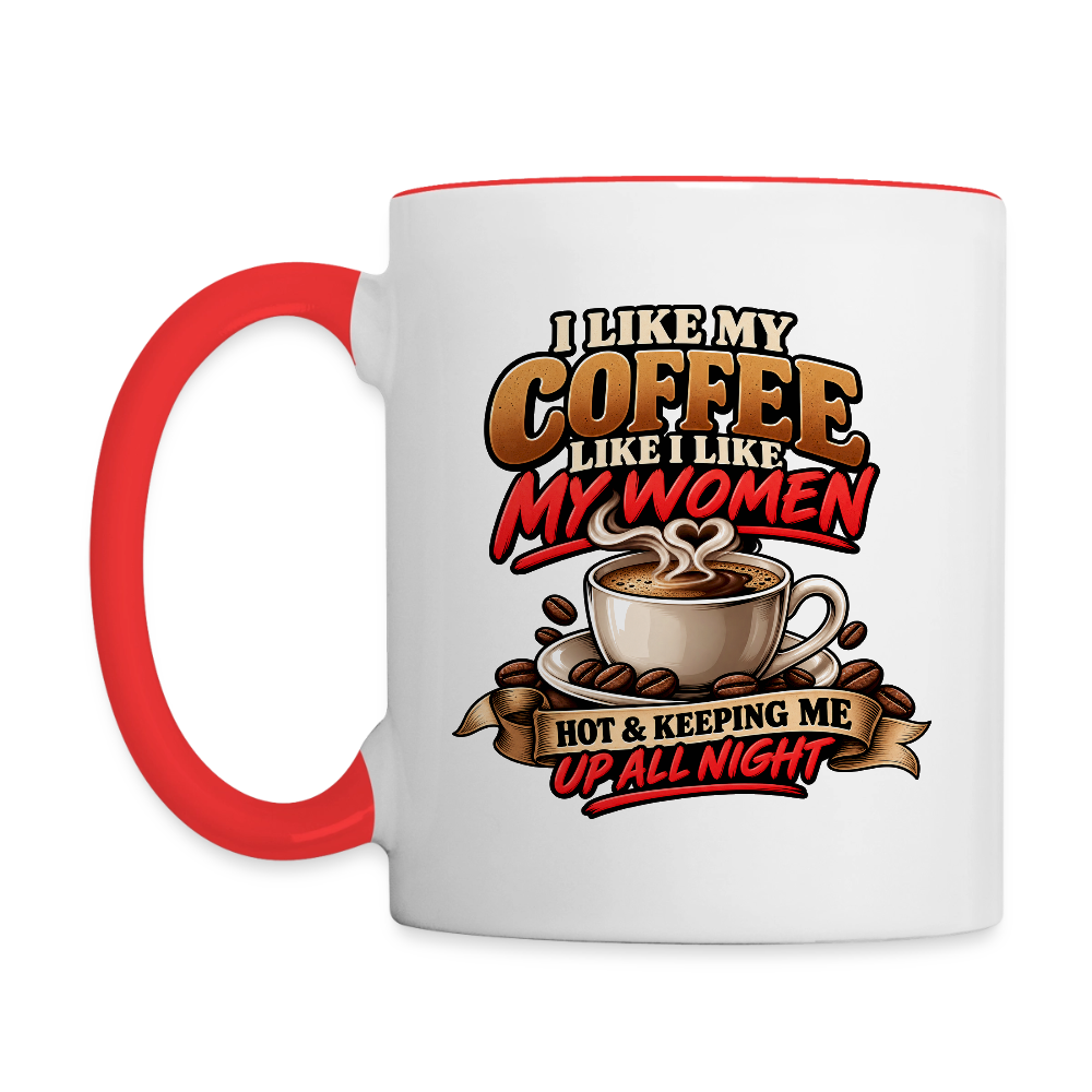 I Like My Coffee Like I Like My Women Funny Coffee Mug Color: White/Black