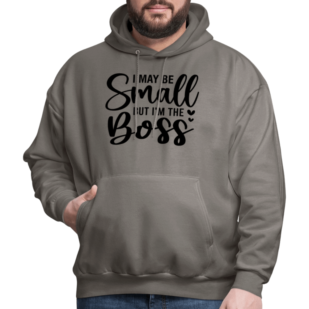 I May Be Small But I'm The Boss Hoodie - asphalt gray