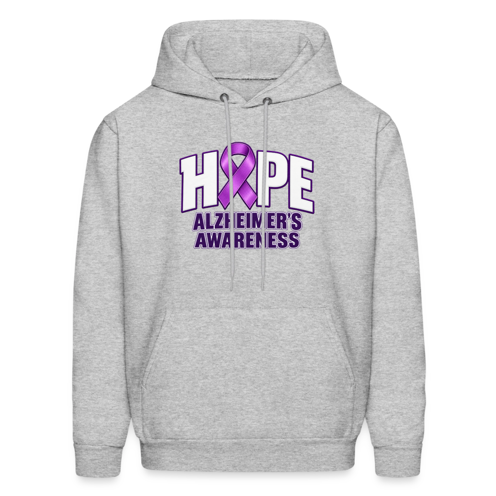 Hope Alzheimer’s Awareness Hoodie – Purple Ribbon Support Hoodie Color: Heather Gray