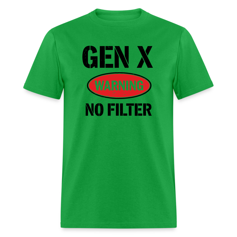 GEN-X Warning No Filter T-Shirt - bright green