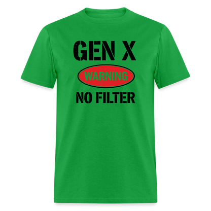 GEN-X Warning No Filter T-Shirt - bright green