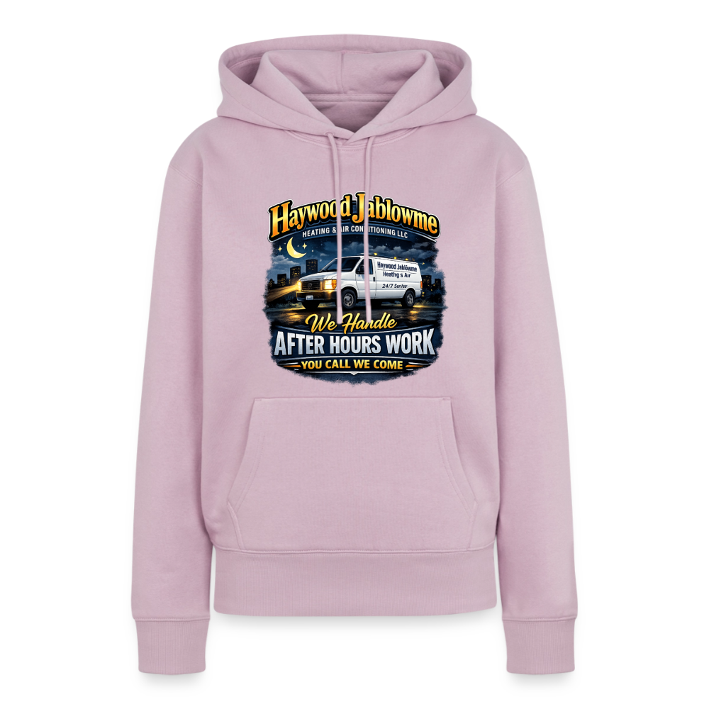 Haywood Jablowme Funny Women’s HVAC Hoodie Color: Dusty Pink