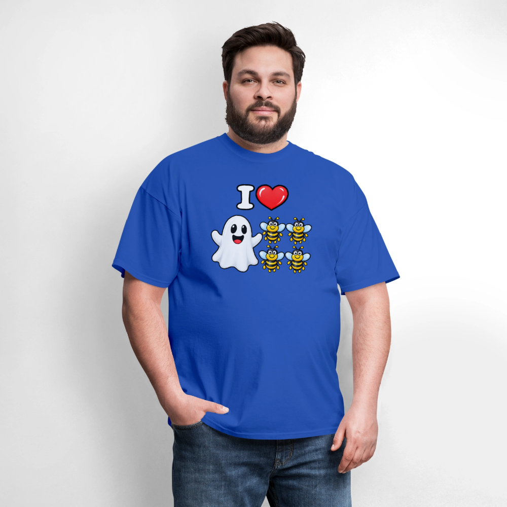 I Heart Boo Bees T-Shirt – Funny Halloween Adult Humor - royal blue