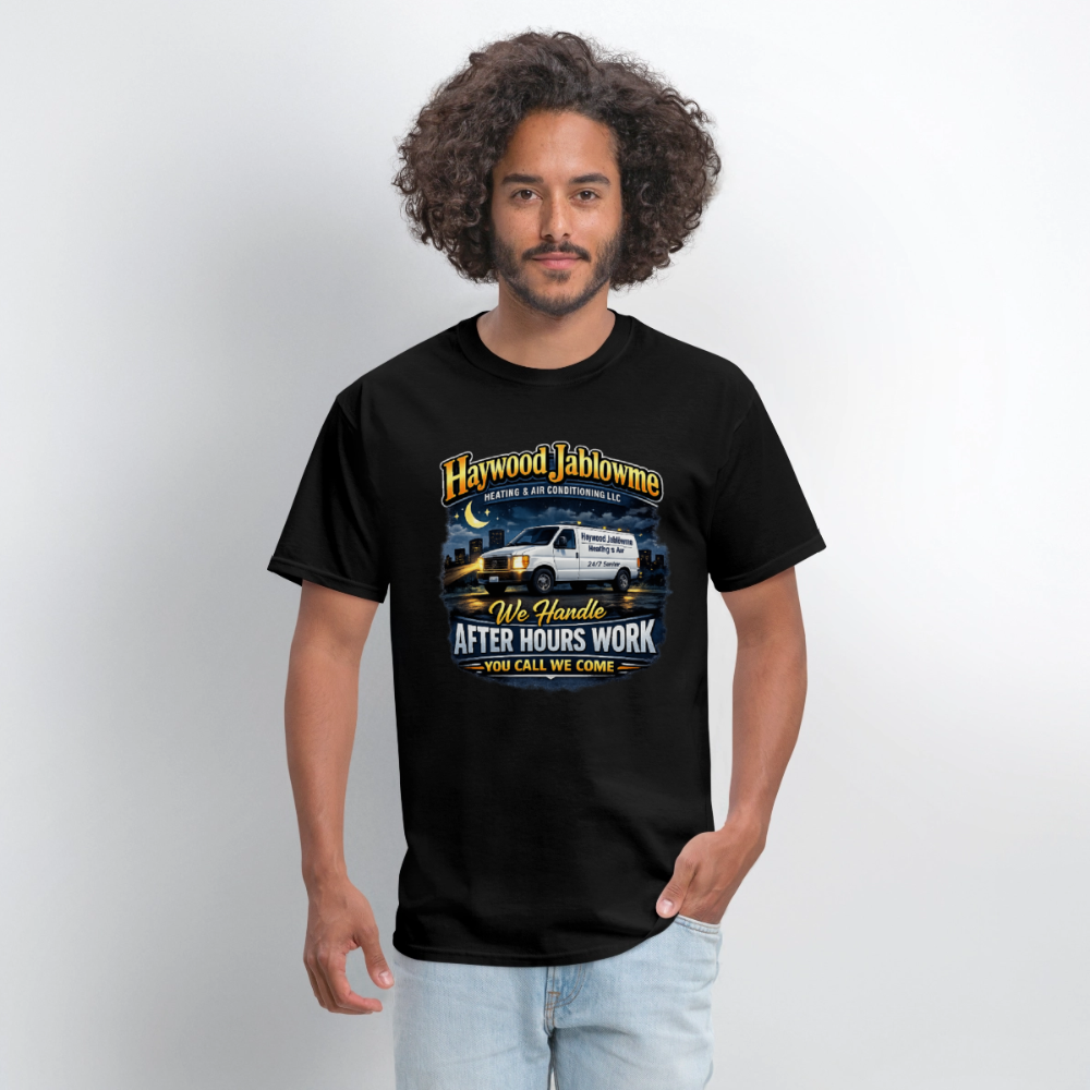 Haywood Jablowme Funny HVAC T-Shirt Color: Black