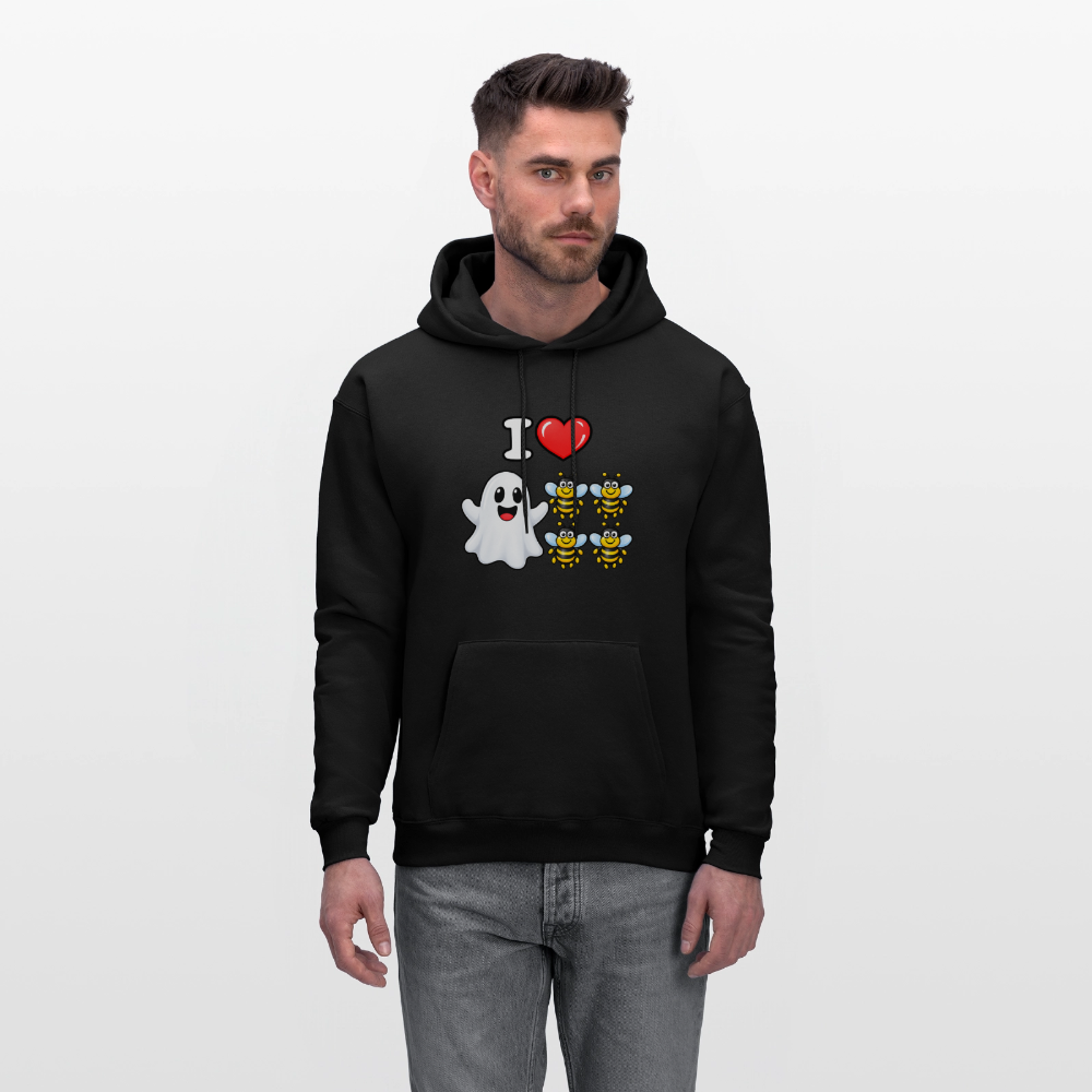 I Heart Boo Bees Hoodie – Funny Halloween Adult Humor - black