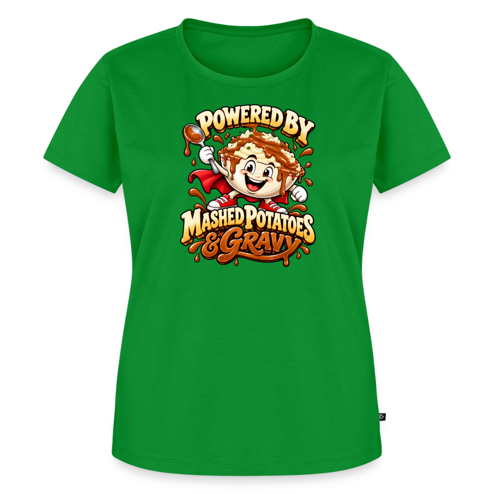 Powered by Mashed Potatoes & Gravy – Superhero Women’s Premium T-Shirt - green