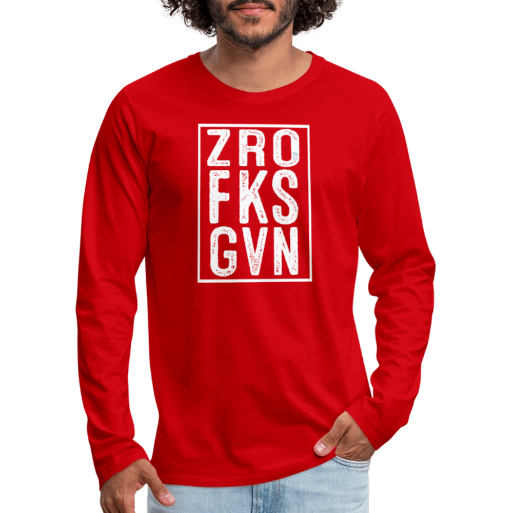 ZRO FKS GVN (Zero Fucks Given) Men's Premium Long Sleeve T-Shirt - red