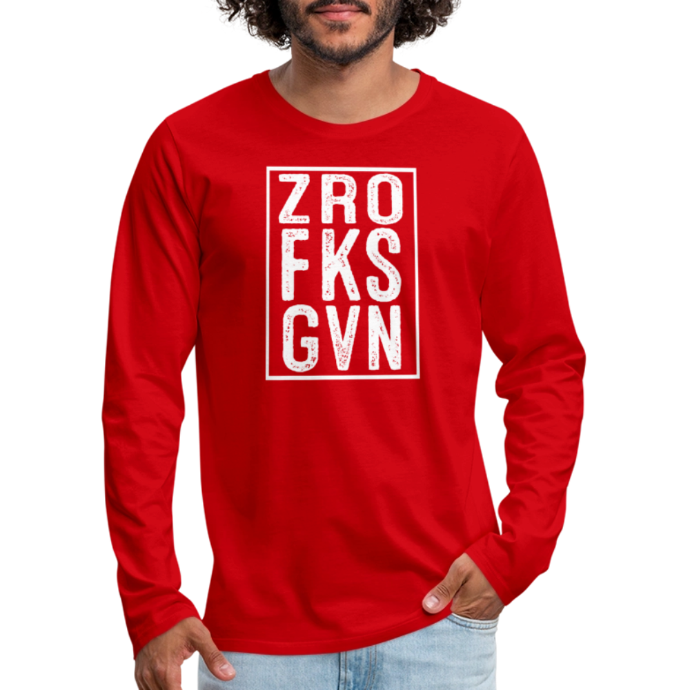 ZRO FKS GVN (Zero Fucks Given) Men's Premium Long Sleeve T-Shirt - red