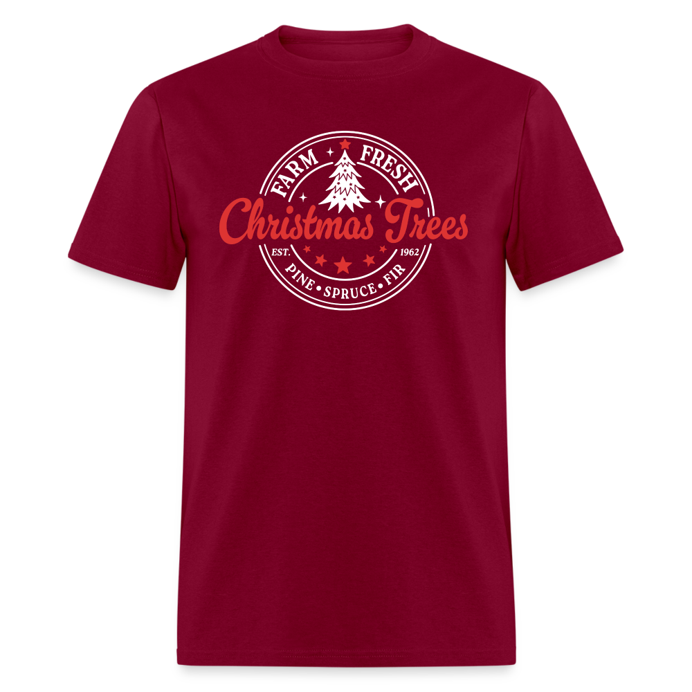 Farm Fresh Christmas Trees T-Shirt - burgundy
