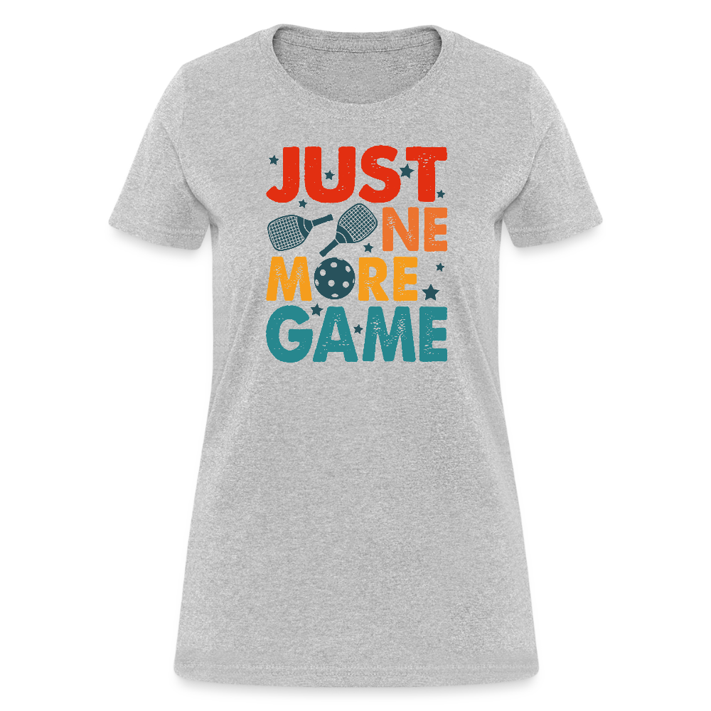 Just One More Game (Pickleball) Women's Contoured T-Shirt - heather gray