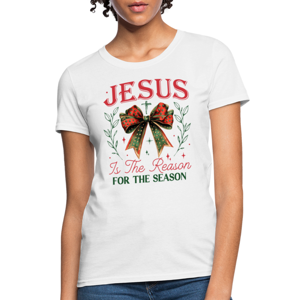 Jesus Is The Reason For The Season Women's Contoured T-Shirt - white