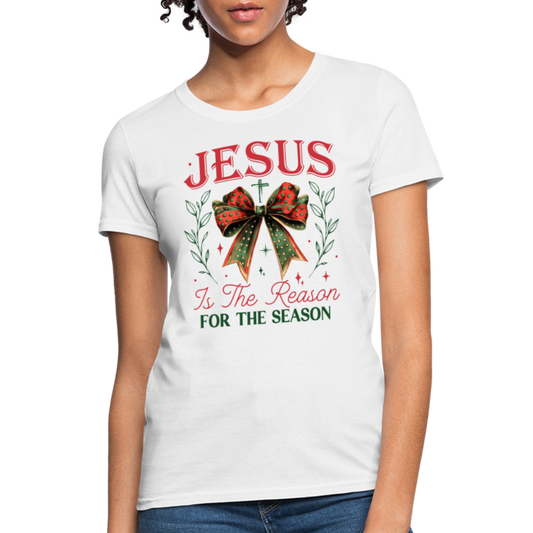 Jesus Is The Reason For The Season Women's Contoured T-Shirt - white