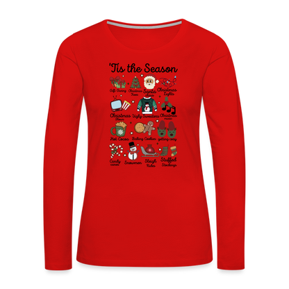 Tis The Season (Christmas) Women's Premium Long Sleeve T-Shirt - red