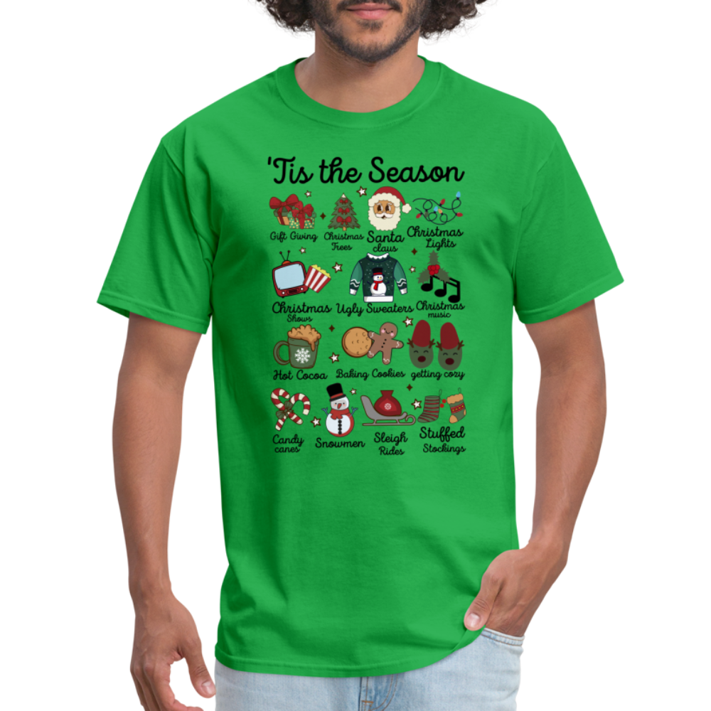 Tis The Season (Christmas) T-Shirt - bright green