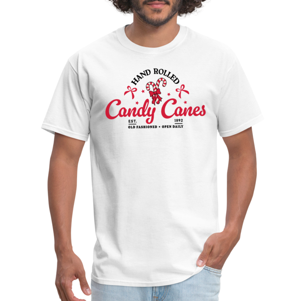 Hand Rolled Candy Canes T-Shirt - white