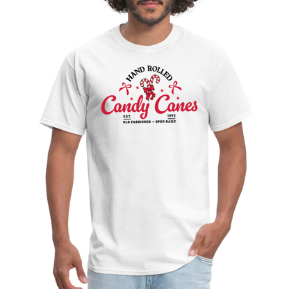 Hand Rolled Candy Canes T-Shirt - white