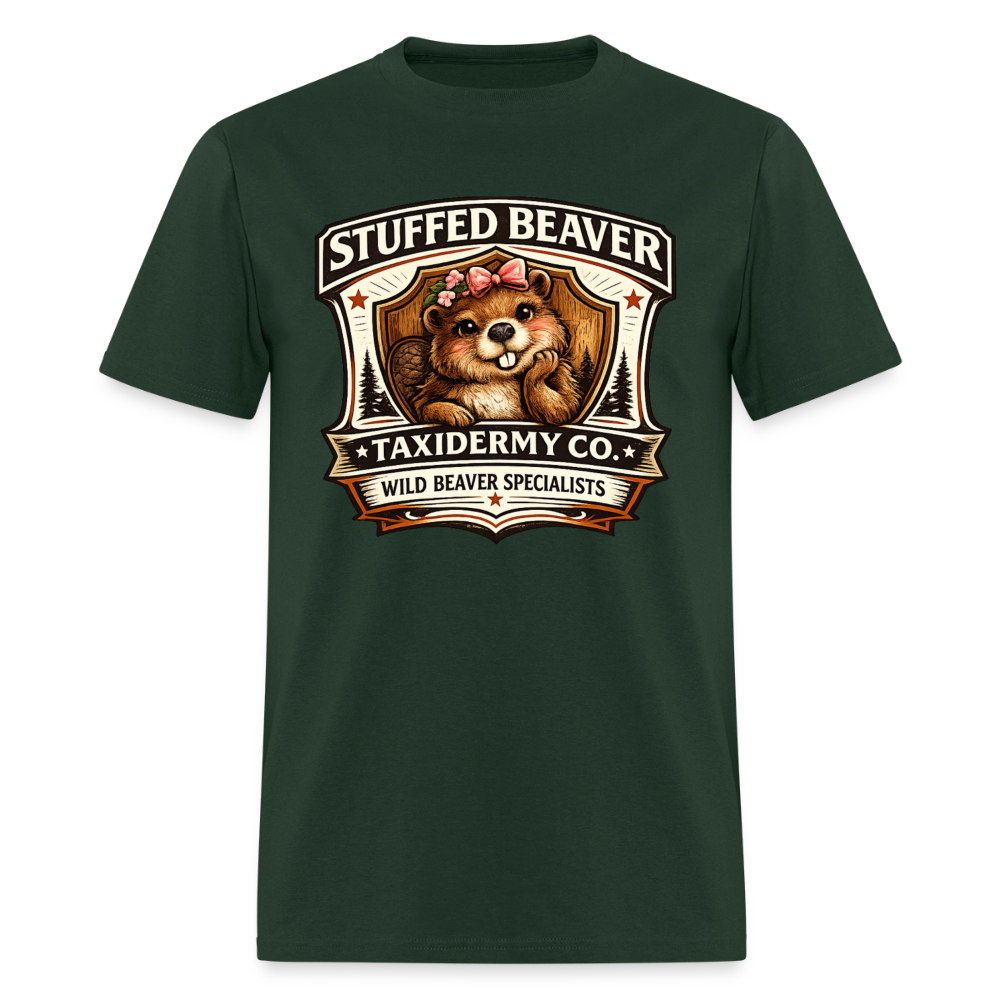 Stuffed Beaver Taxidermy Funny Adult T-Shirt Color: Black
