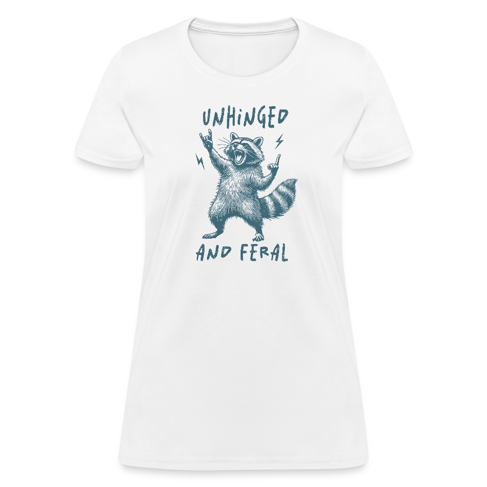 Unhinged and Feral Women's Contoured T-Shirt Color: heather gray
