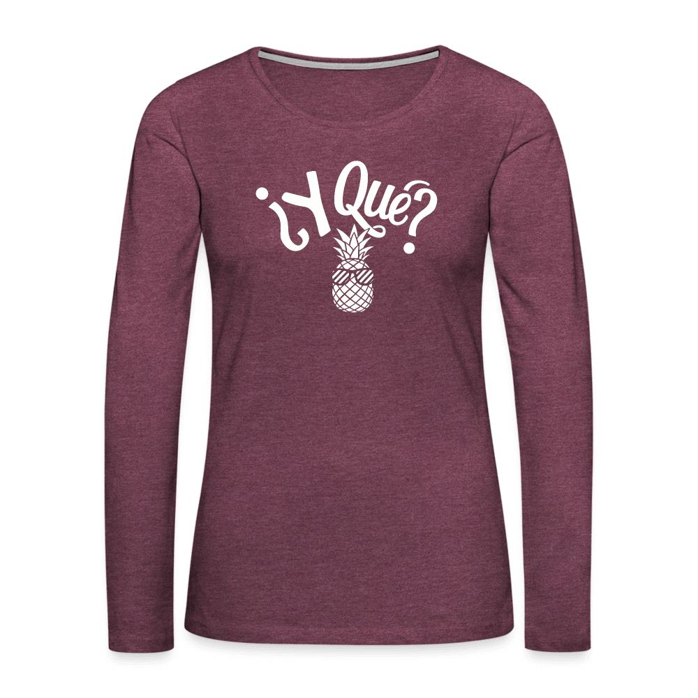 Women's Premium Long Sleeve T-Shirt - heather burgundy