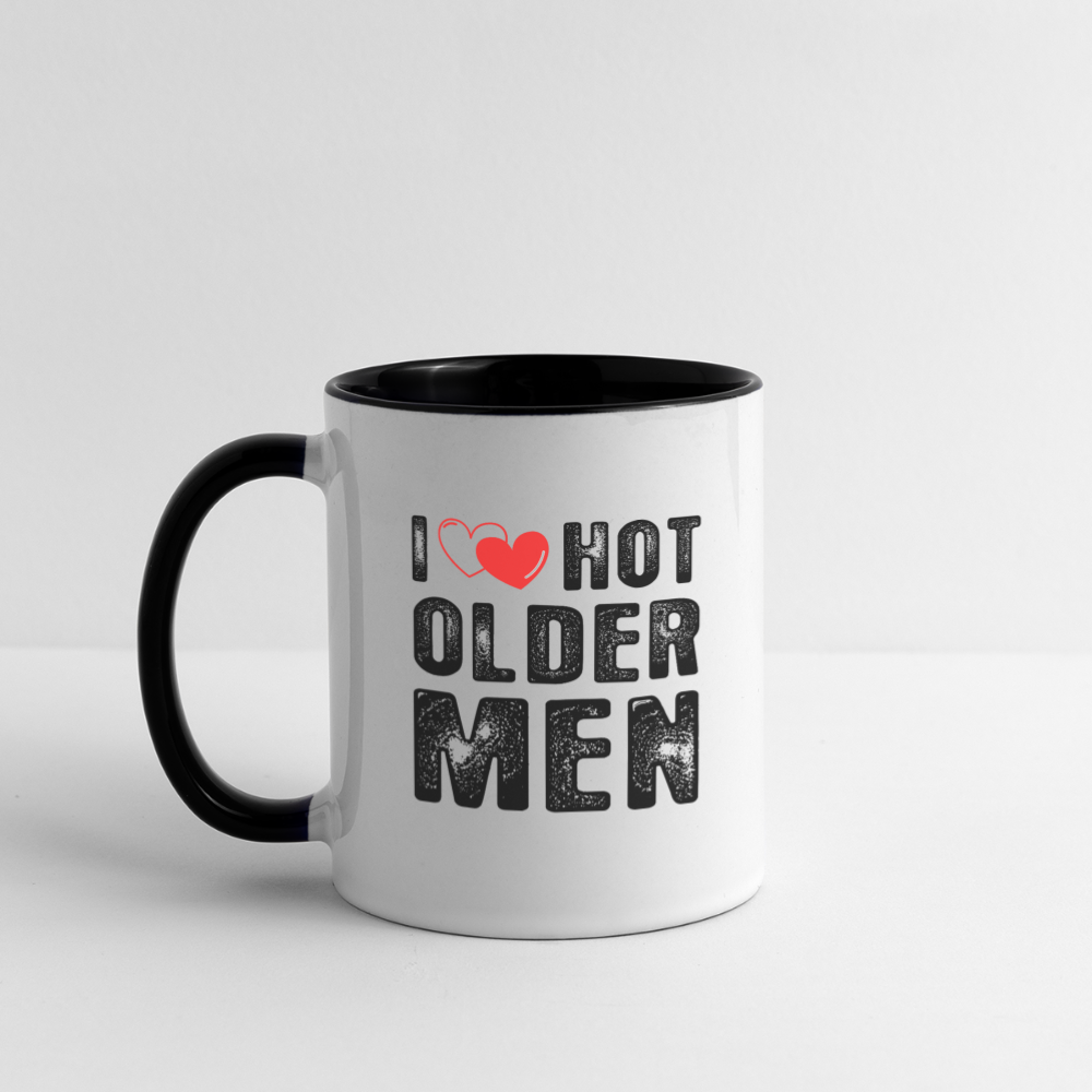 I Heart Hot Older Men (I Love Hot Older Men) Coffee Mug - white/black