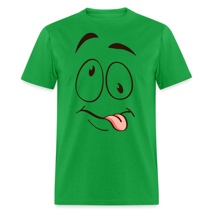 Suggestive Silly Face with Tongue T-Shirt - bright green