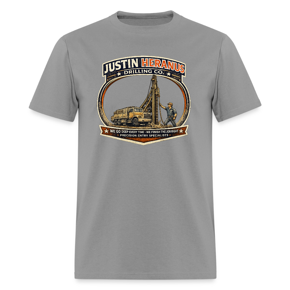 Justin Heranus Drilling Co T-Shirt Funny Adult Humor Tee - rock