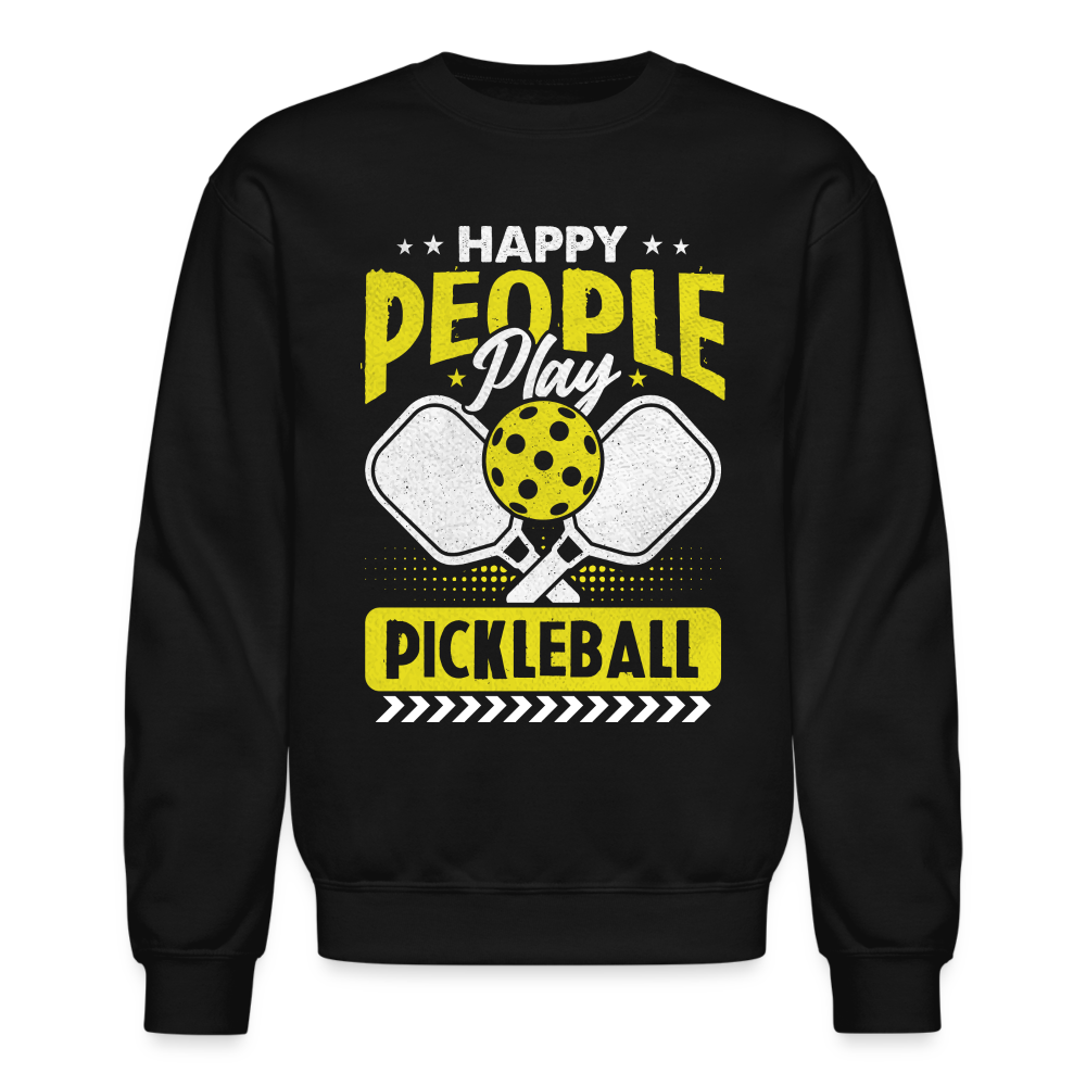 Happy People Play Pickleball Sweatshirt - black