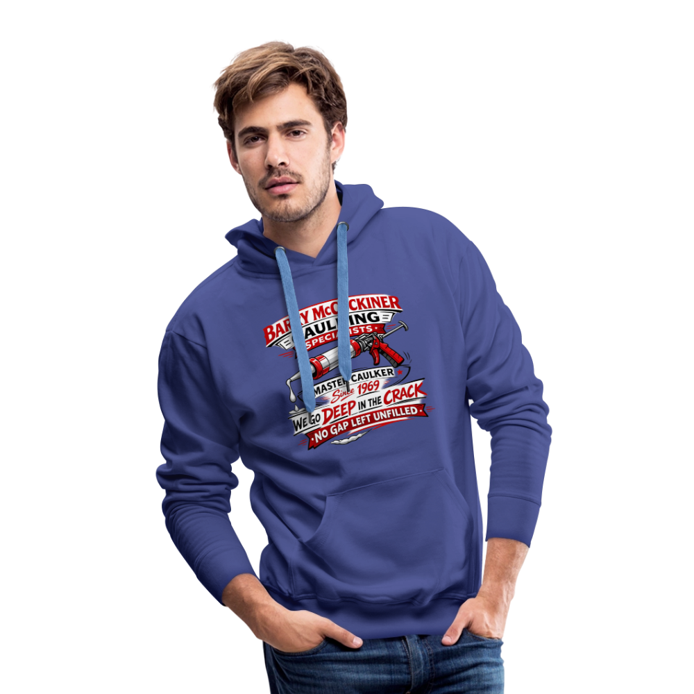 Barry McCockiner Caulking Funny Hoodie Color: Charcoal Grey