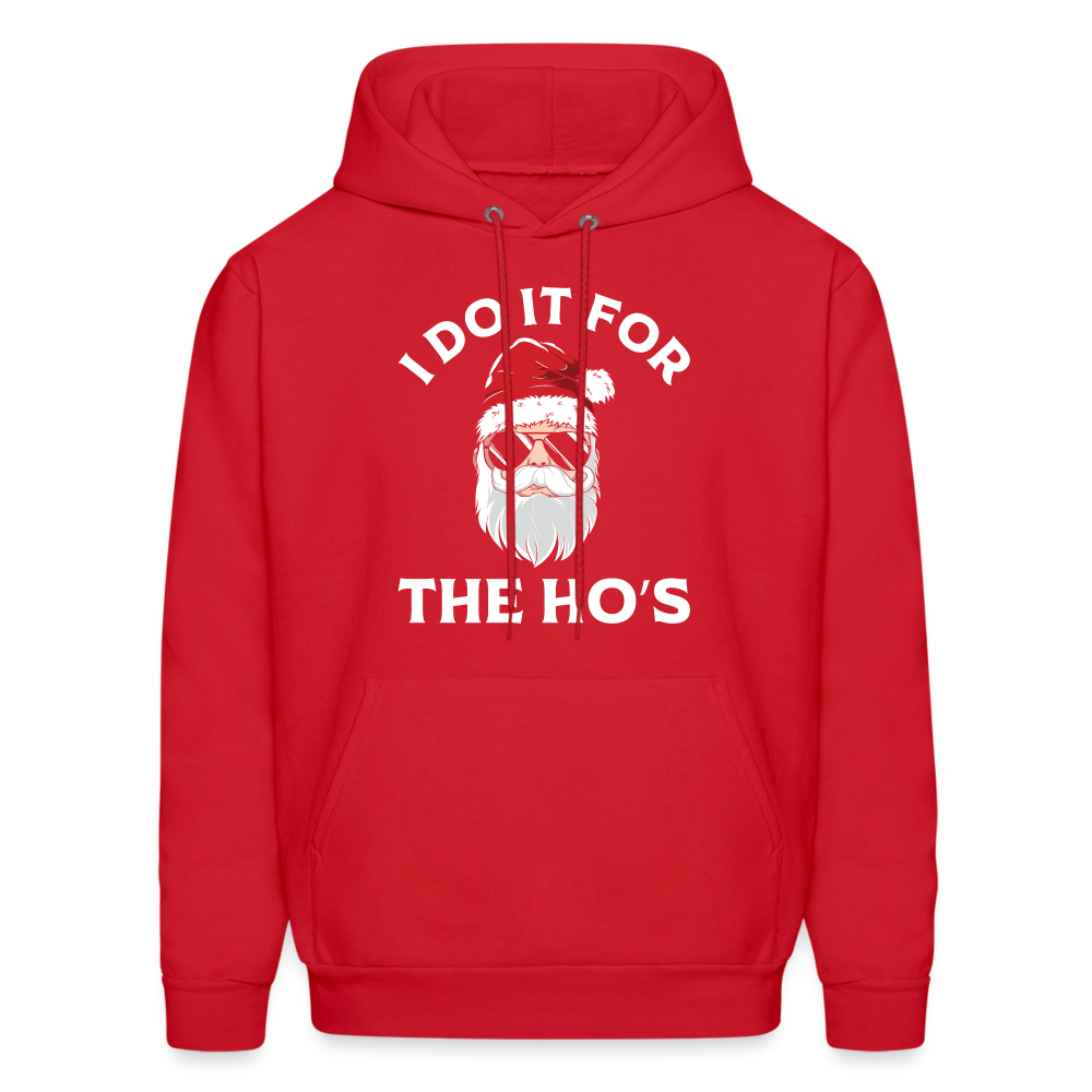 I Do It for the Ho's (Santa) Funny Christmas Hoodie - red