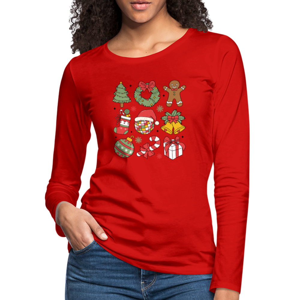 Christmas Holiday Season Women's Premium Long Sleeve T-Shirt - red