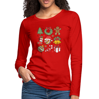 Christmas Holiday Season Women's Premium Long Sleeve T-Shirt - red