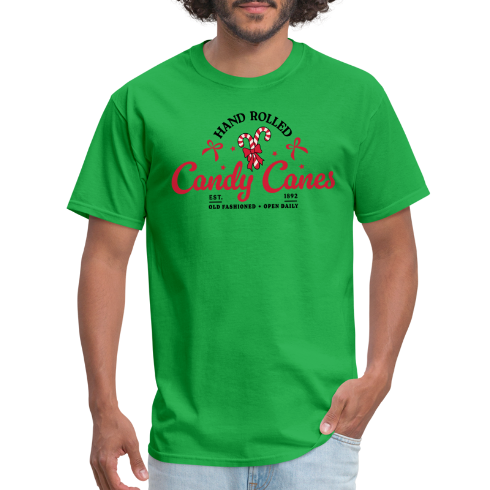 Hand Rolled Candy Canes T-Shirt - bright green