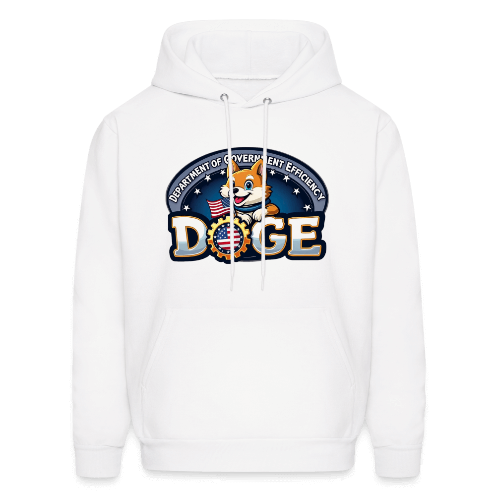 DOGE Logo (Dept of Government Efficiency) Hoodie - white