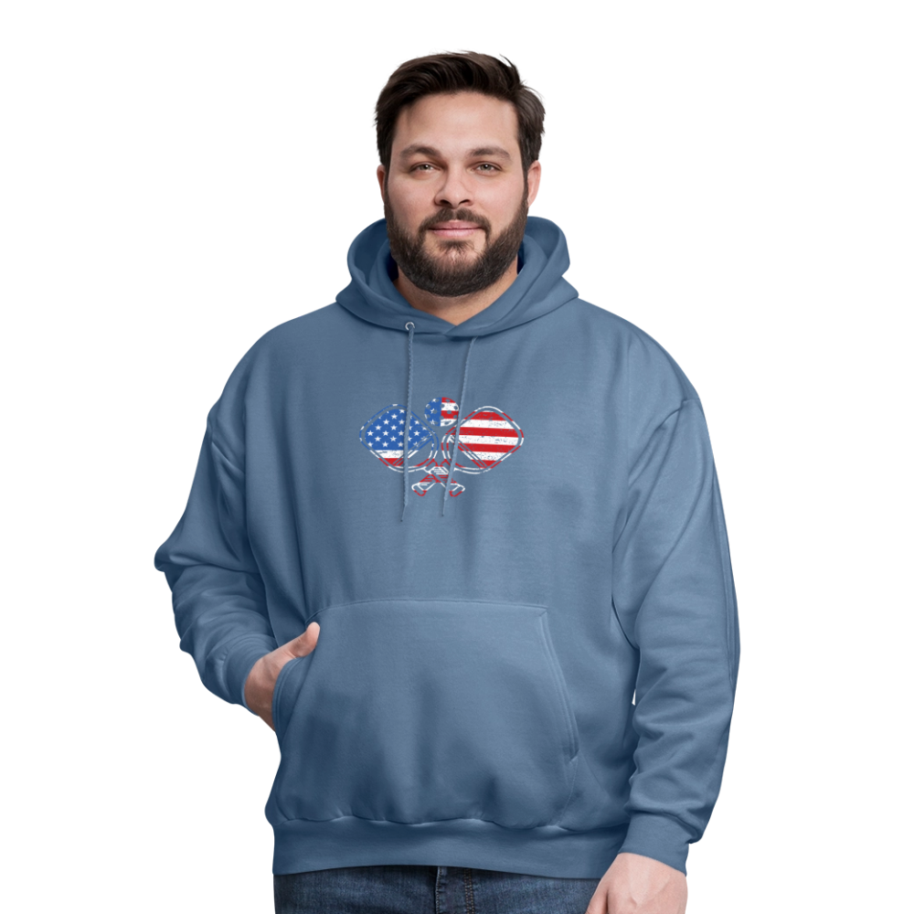 American Flag Pickleball Paddle Hoodie - denim blue