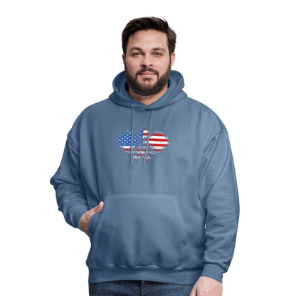 American Flag Pickleball Paddle Hoodie - denim blue