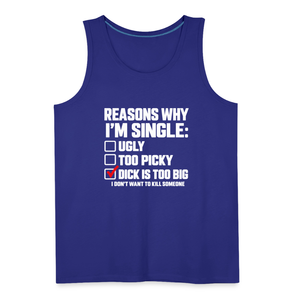 Reasons Why I'm Single Funny Adult Humor Tank Top – Dirty Joke Sleeveless Shirt Color: heather anthracite